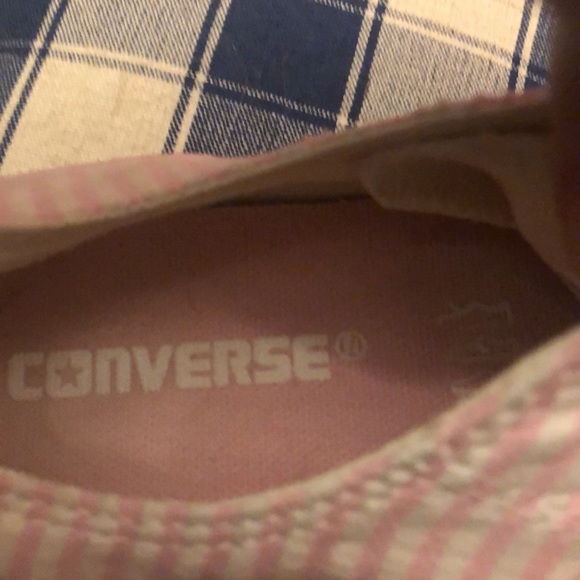 Pink and white striped converse all star sneakers - Picture 6 of 7